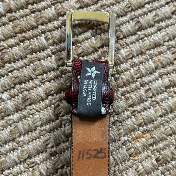 Vintage Brighton Embossed Lizard-Print Belt main image 6